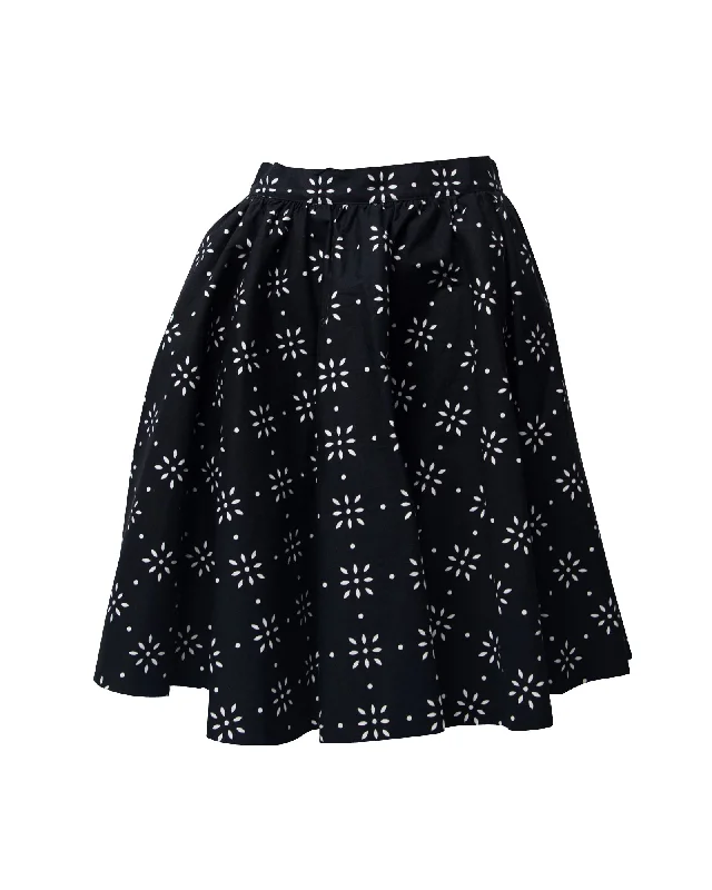 MSGM Skater A-line Skirt in Black Cotton