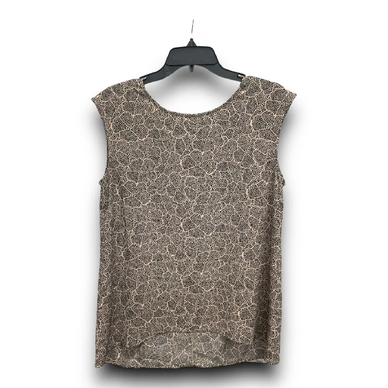 Top Sleeveless By Halogen In Black & Tan, Size: S