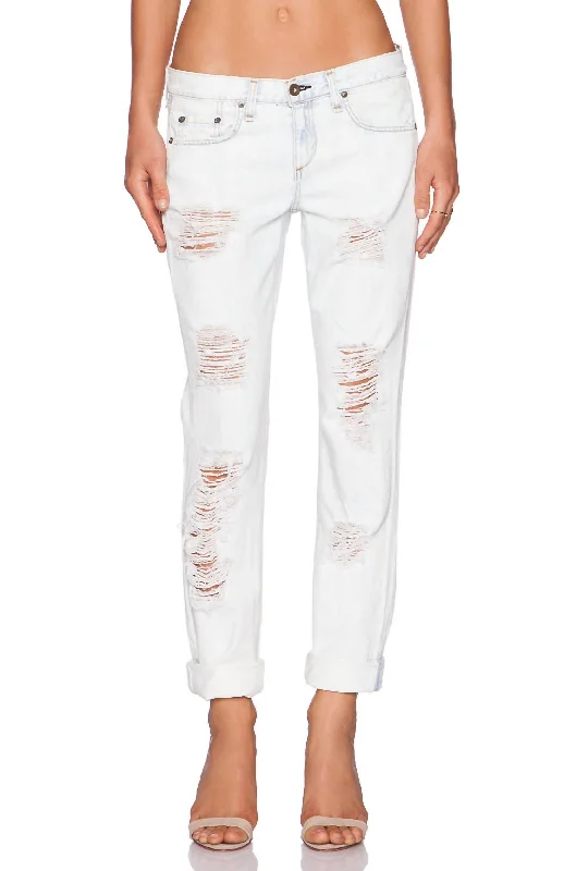 Women Drey Boyfriend Jeans In Aged Bright White