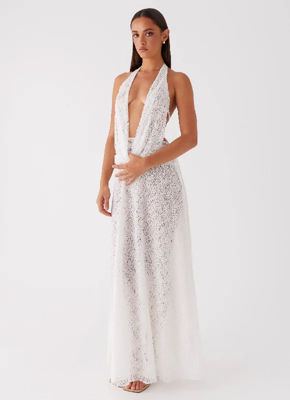 Elysia Lace Maxi Dress - White