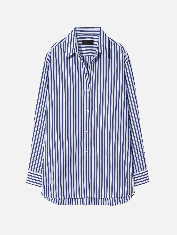 Yorke Shirt in Dark Navy Stripe