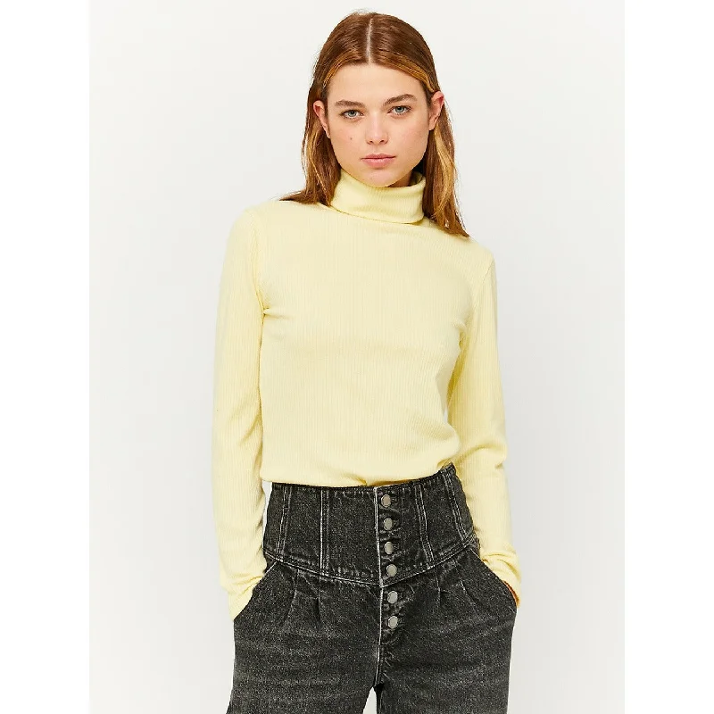 TW Lemon Roll Neck Ribbed Top