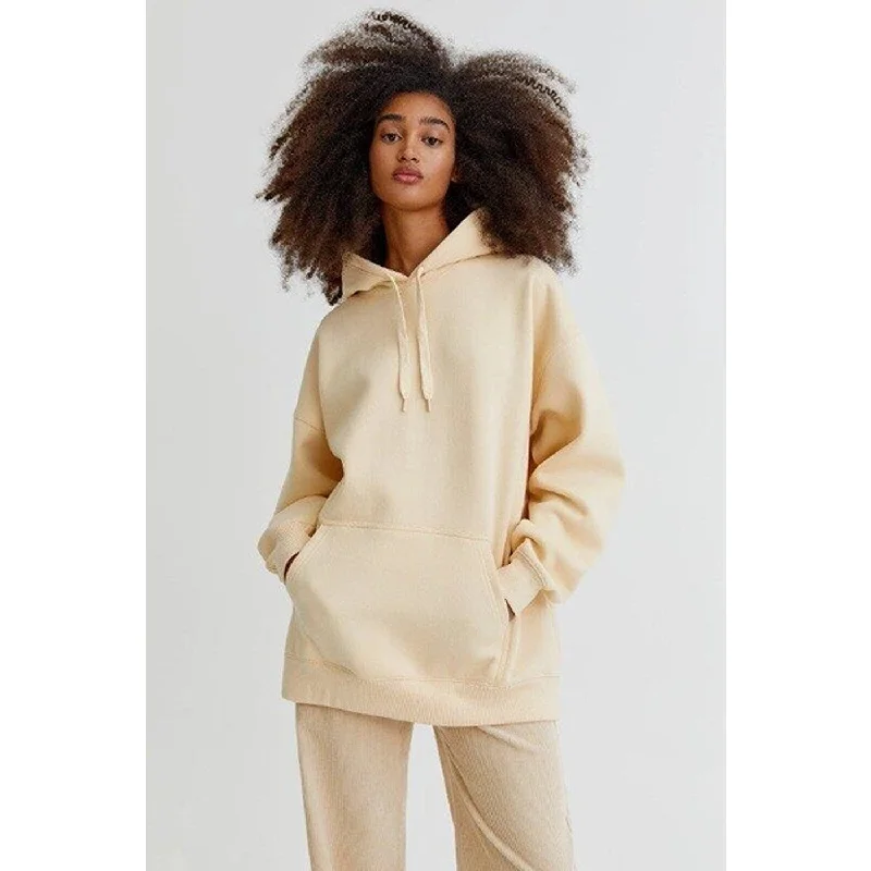 Beige Basic Oversized Hoodie