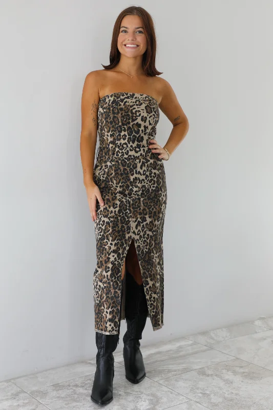 Just A Little Midi Dress: Leopard